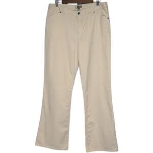J Jill Tried & True At Waist Cream Corduroy Bootcut Pants Stretch Size 16